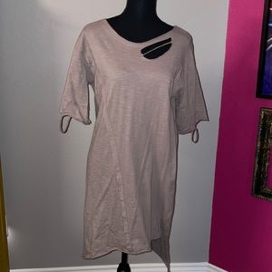 Distressed knit tunic